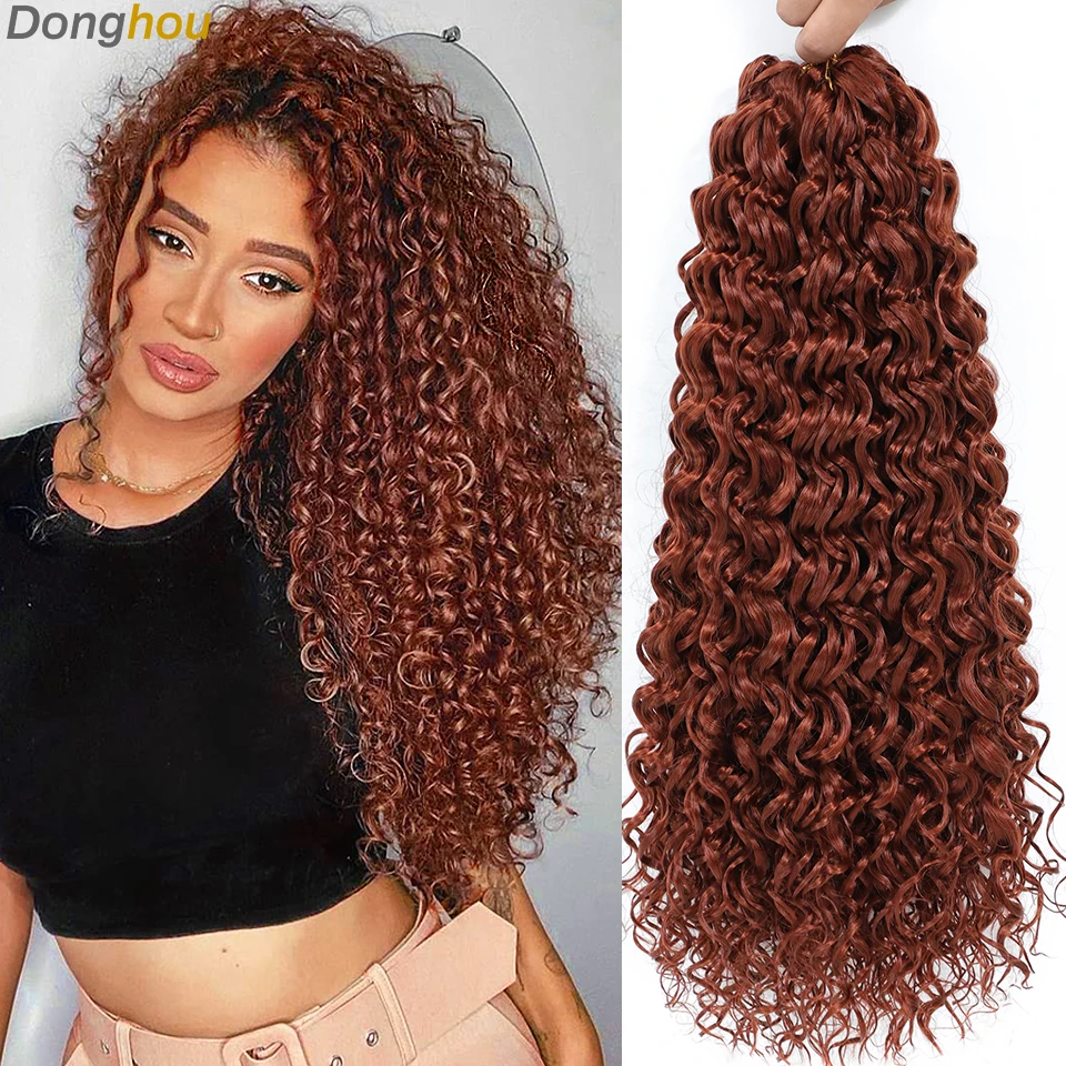 1–8 Packungen Freetress Gogo Curl Häkelzöpfe 14 18 Zoll synthetische Ocean Wave Wasserwelle tiefes lockiges Häkelhaar Strandlockenhaar