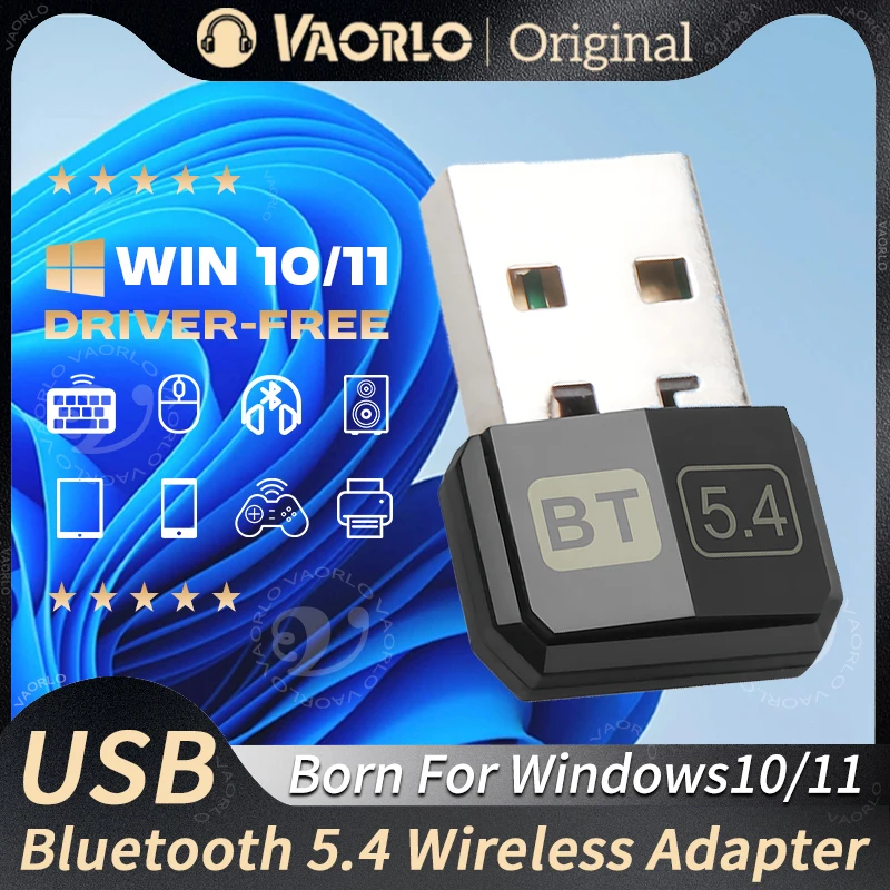 Bluetooth 5.4 Adapter PC/Laptop USB Bluetooth Empfänger Dongle Drahtlose Computer Adapter Für Maus Tastatur Win10/11 Fahrer freies