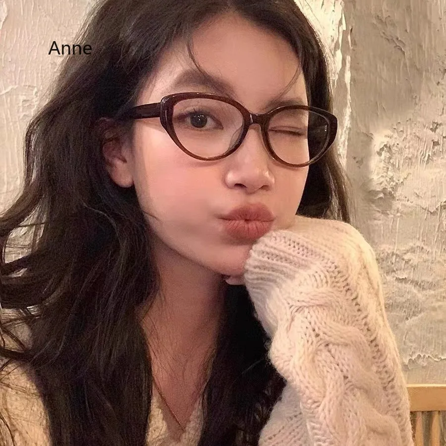 Retro Myopia Glasses Anti-blue Light Cat Eye Flat Mirror HD Nearsighted Eyeglasses Unisex Diopter 0 -0.5 -1.0 -1.5 -2.0 To -4.0