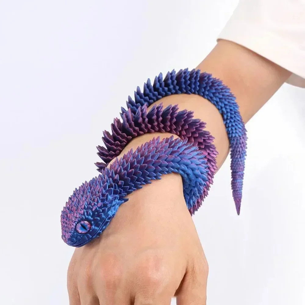 3D Printed Snake Home Desk Ornament Rotatable Office Realistic Snake Statue Table Decoration Landscape Figurines Accessorie