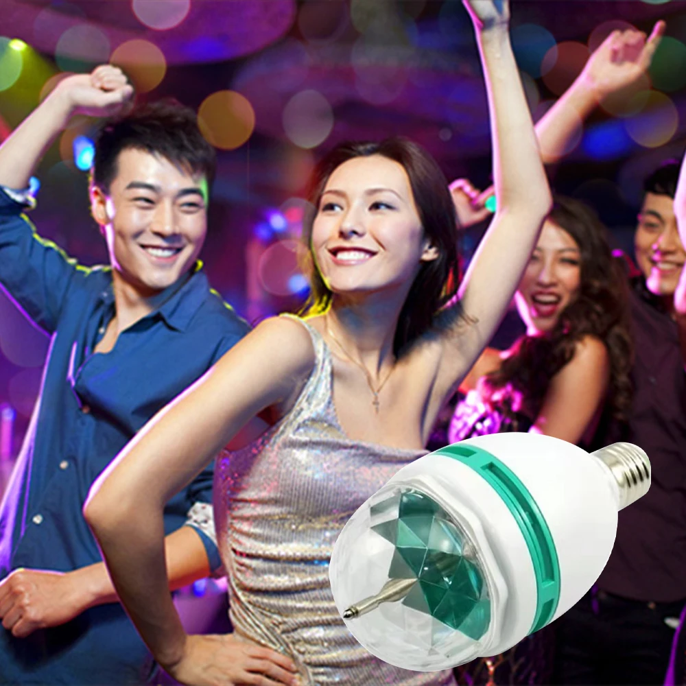 Bombilla LED para lámpara E27 a todo Color, proyector de Color mágico, luz de escenario giratoria automática, voltaje amplio de 100V-240V para fiesta, Bar, KTV, discoteca