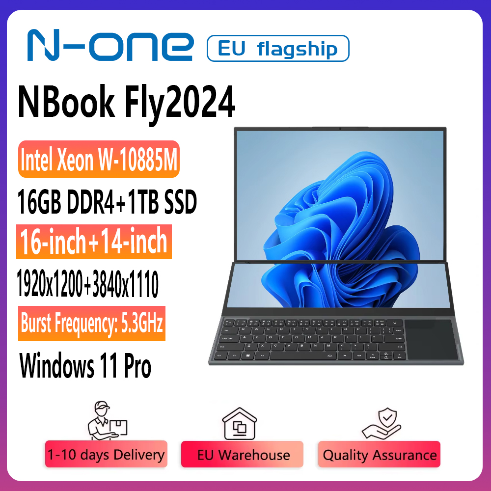 N-one nbook fly laptop 16 14 zoll touchscreen intel xeon W-10885M 16 gb ddr4 1 tb ssd bis zu 5,3 ghz gaming business laptop