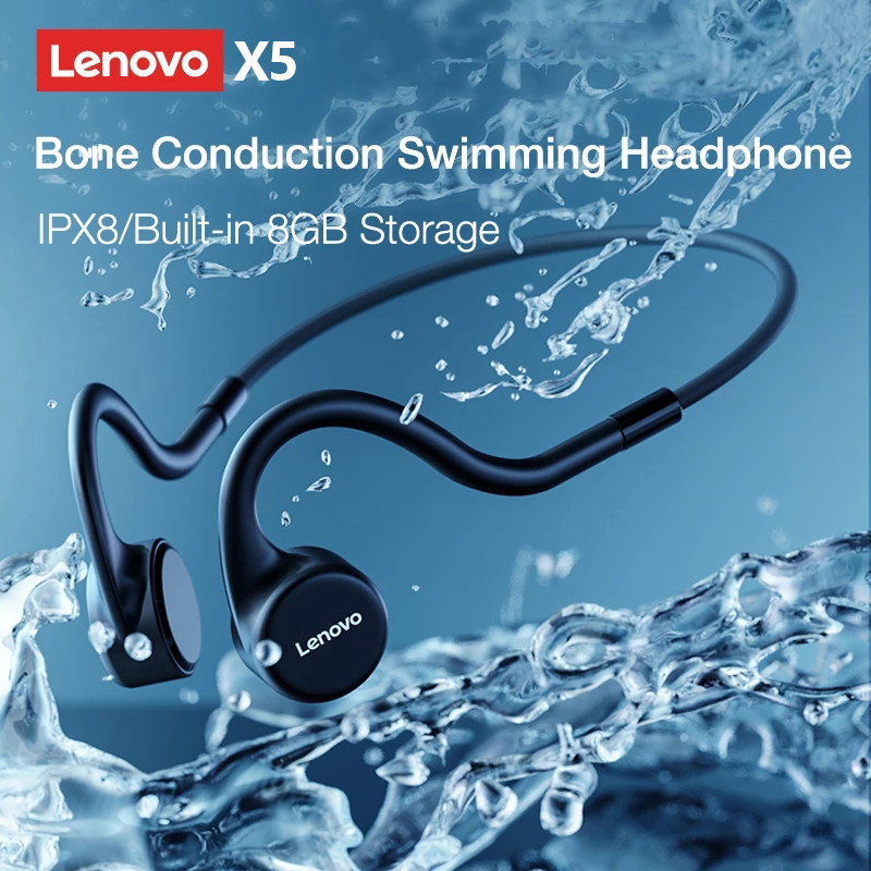 Lenovo X4 Bluetooth 5.1 Bezprzewodowe słuchawki z przewodnictwem kostnym HiFi-Grade Jakość dźwięku Słuchawki Sportowy zestaw słuchawkowy o niskim opóźnieniu
