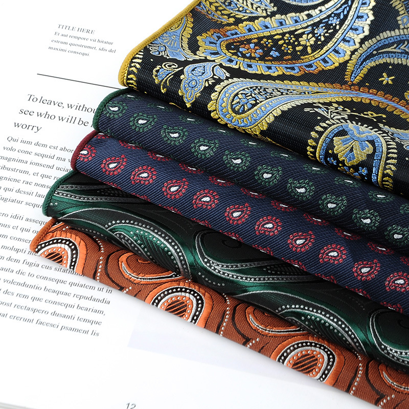 22CM Klassieke Mannen Polyester Pochet Dot Paisley Bloemen Zakdoek Business Hanky Bruiloft Borst Stropdas Pak Accessoires