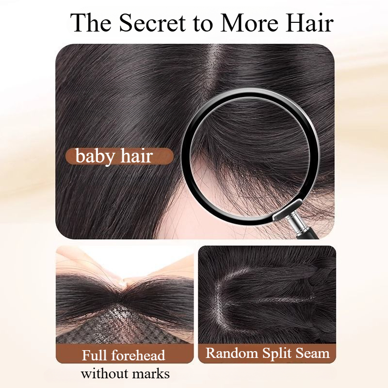Ashley Perücke Frau Figur-acht Pony Erhöhen Sie die Menge Simulation von Echthaar Pony Clip-in-Extensions Synthetischer Verschluss