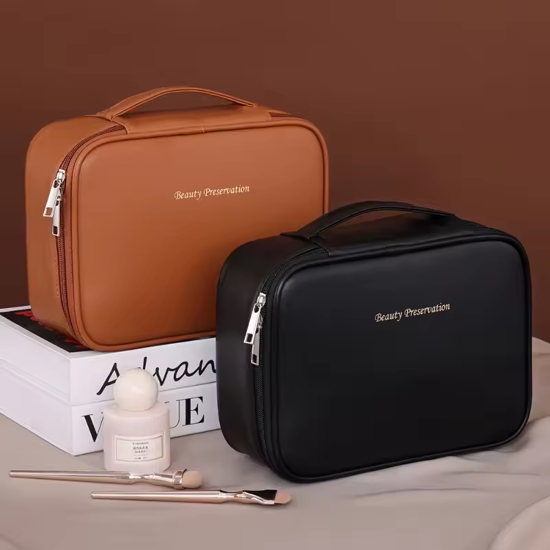 Women's Cosmetic Bag Makeup Bag Double Layer Large Capacity Luxury Cosmetics Organizer Travel Essentials Women's Cosmetic Bag