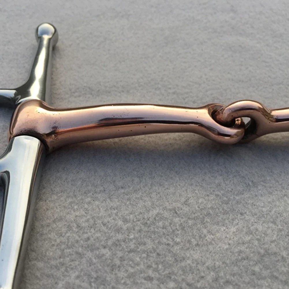 1x 13cm Pferdebit Edelstahl Full-Cheek Trense Bit Kupfer Mund Pferd Tack Pferde Bits Ausrüstung für Pferde