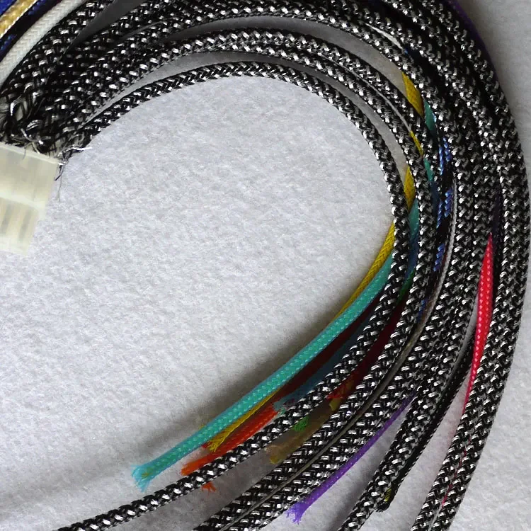 1/5/10M Schwarz-Silber-PET-geflochtene Drahthülse 2, 4, 6, 8, 10, 12, 16, 20, 25 mm, fester, hochdichter, isolierter Kabelschutz, erweiterbar