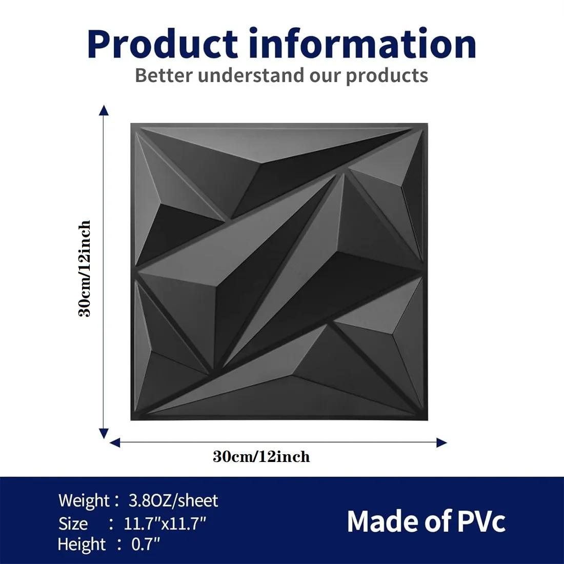 10 sztuk 30*30cm 3D płytka ścienna diamentowa teksturowana płyta ścienna z PVC salon Lobby sypialnia i dekoracja biura hotelowego