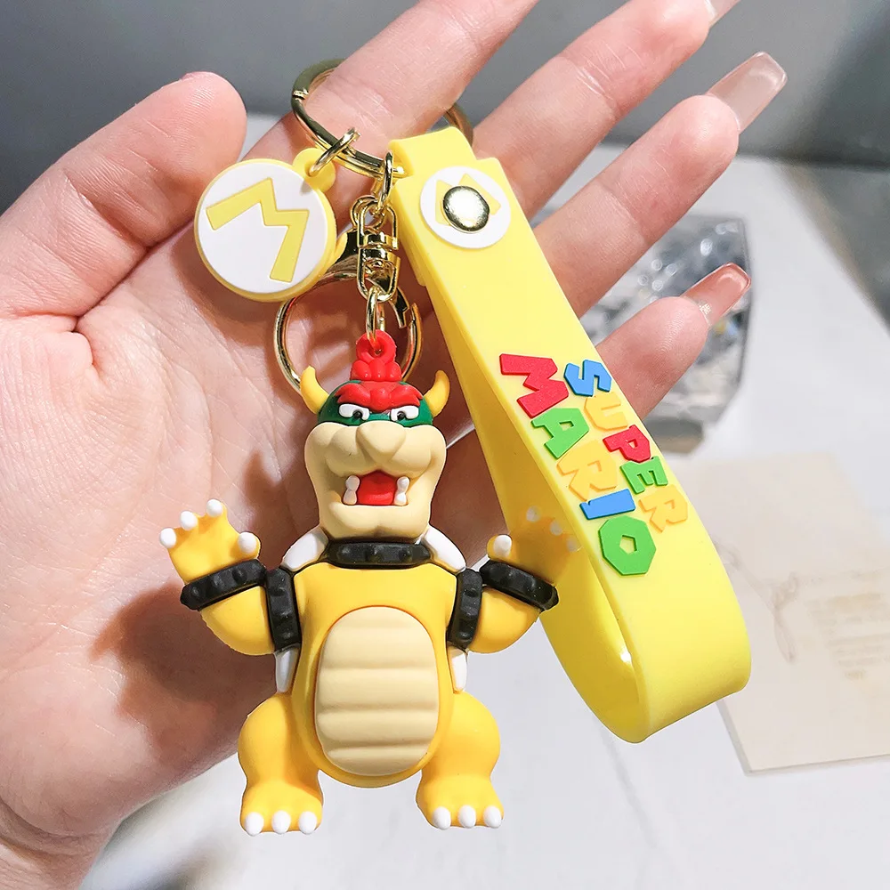 Super Mario Bros. Schlüsselanhänger, Actionfigur, Anhänger, niedliche Cartoon-Figur, Spielzeugpuppe, Modelldekoration, Kindergeburtstagsgeschenk