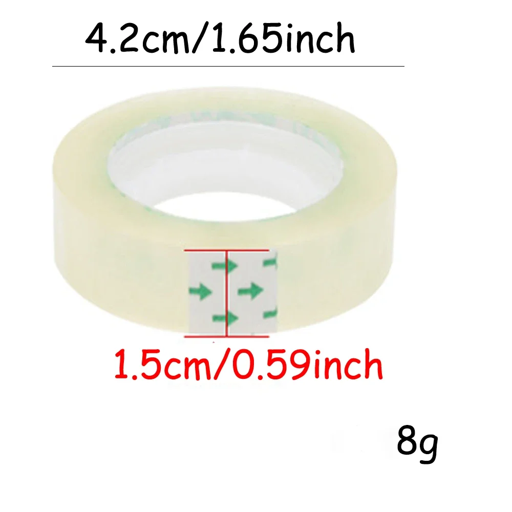 Nastro trasparente da 15 mm di larghezza 1/2/6 rotoli Nastro trasparente scolastico Nastri adesivi per ufficio Imballaggio sigillante ad alta viscosità TMJ-001-15mm