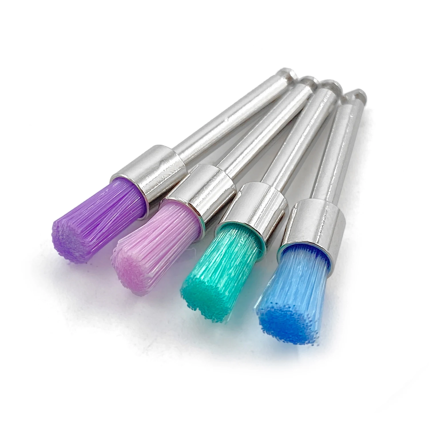 Cũng CK 100 Chiếc Nha Khoa Chất Liệu Prophy Phòng Ngừa Cọ Màu Sắc Trắng Nylon Chổi Đánh Bóng RA Vỏ 2.35Mm Nha Khoa Máy Đánh Bóng