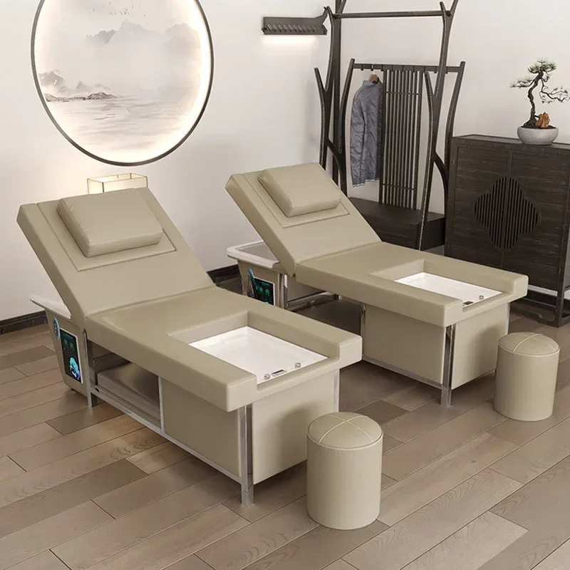 Cabezal de ducha para Spa, silla Shampo con movimiento ajustable, fregadero cómodo de lujo, cama de lavado de pelo, lavabo de pies, equipo de salón shampoineuse MQ50XF