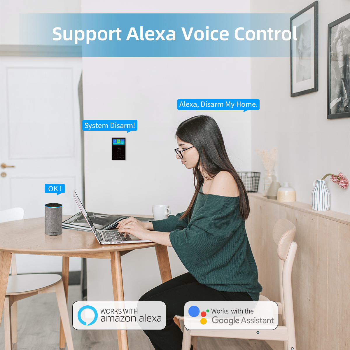 Tuya Bezprzewodowy GSM Inteligentny system alarmowy bezpieczeństwa w domu System bezpieczeństwa automatyki domowej Obsługa Alexa Google Home