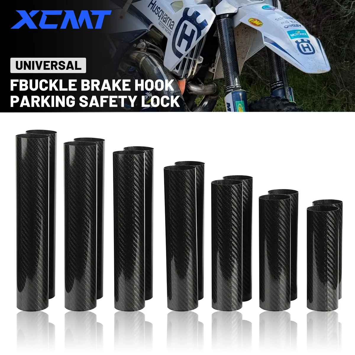 Peças ajustáveis para motocicleta, protetor de choque de garfo dianteiro de fibra de carbono para ktm, kawasaki, suzuki, honda, yamaha, peças universais