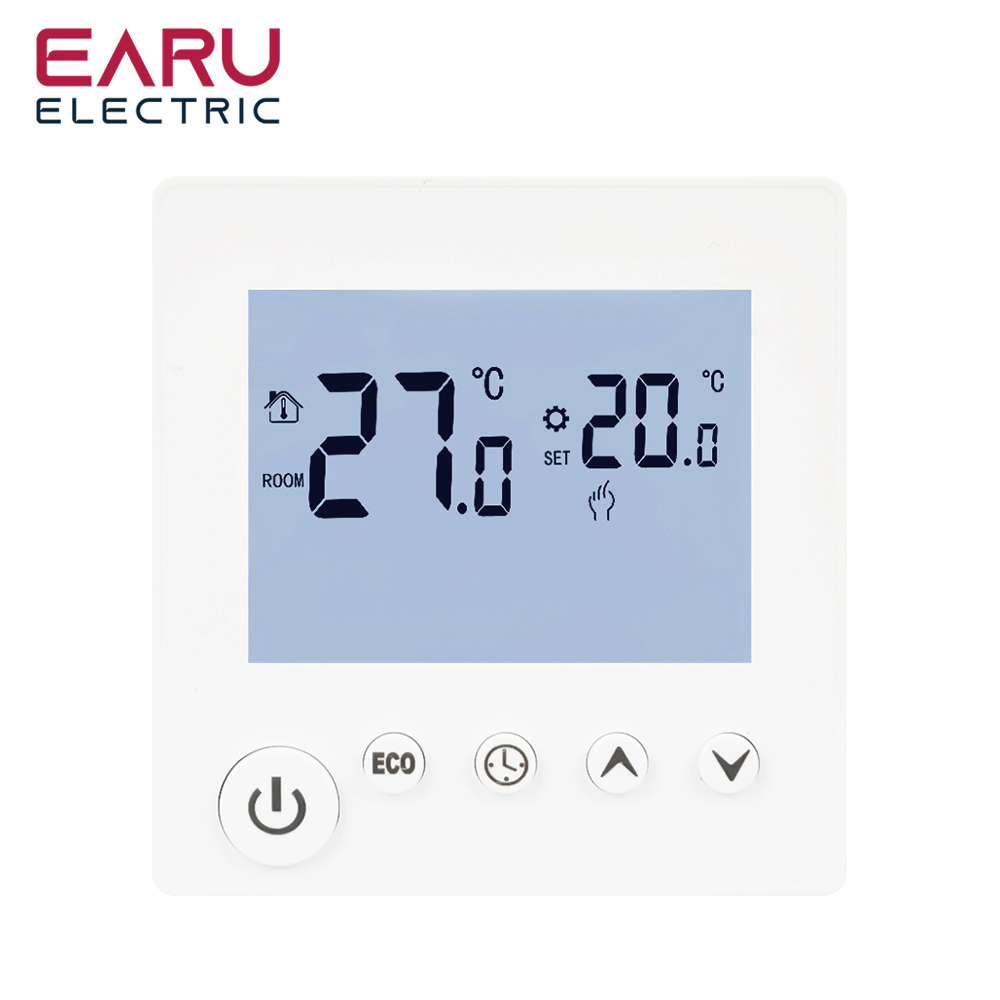 AC90V-240V 3A 16A agua calefacción de suelo eléctrica TRV casa habitación termostato controlador de temperatura pantalla LCD Digital montado en la pared