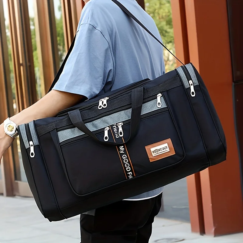 Multifunktionale Nylon-Gepäcktasche mit großer Kapazität, faltbar, tragbar, Reisetasche für Herren, Geschäftsreise, Kleidungsaufbewahrung