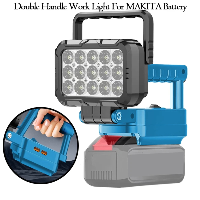 For Makita 18V Battery LED Work Light With USB Port 3 inch Portable Flashlight Flood Lights Cordless Outdoor Tool Lamp BL1830