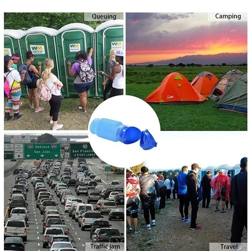750ml Outdoor Children Emergency Foldable Urinal Portable Car Urinal Travel Telescopic Squat-free Female Boys Camping Hiking