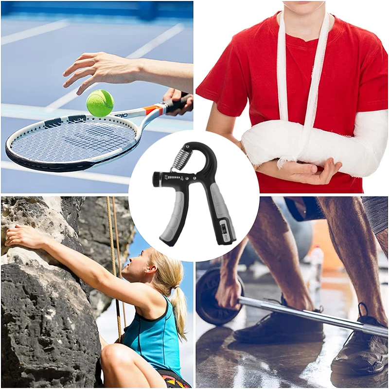 5-60kg 조정 가능한 핸드 그립 강화제 핸드 그립 트레이너, 카운터 손목 팔뚝 및 근육 건물을 위한 손 운동기