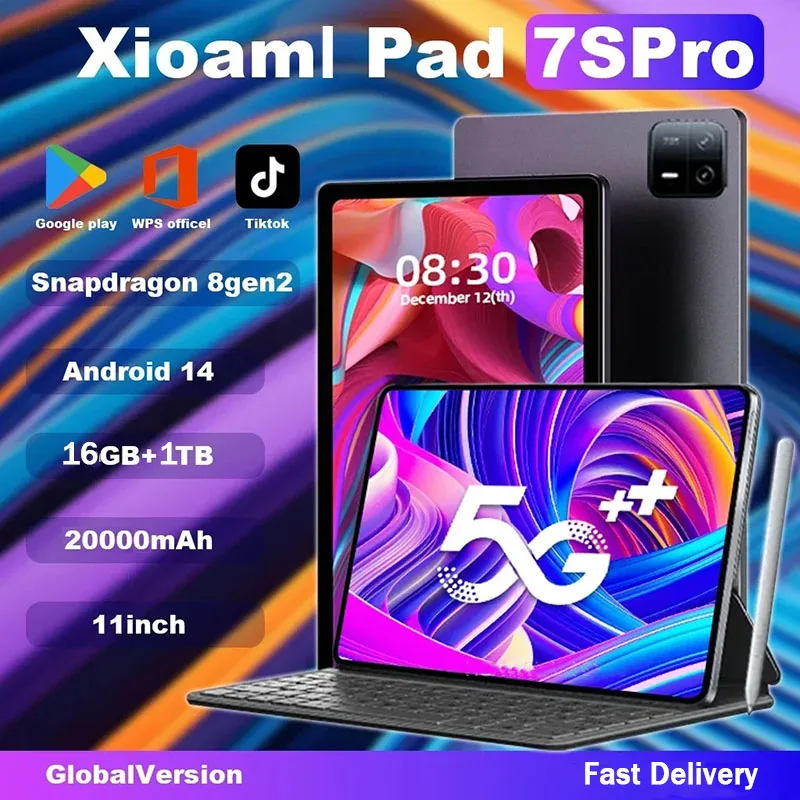 2025 Global Edition Mi 11 inch Tablet PC Pad 7S Pro Snapdragon 8gen2 Android 14 HD 4K 16GB+1TB 5G Tablet Dual SIM WIFI WPS table