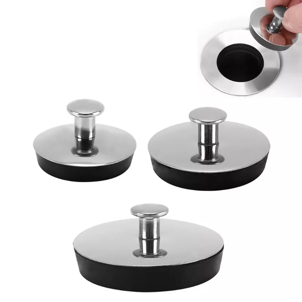 1 pçs universal lavatório do banheiro de aço inoxidável pia plug banheira dreno rolha para 33-35mm 43-44mm 54-55mm pia plug