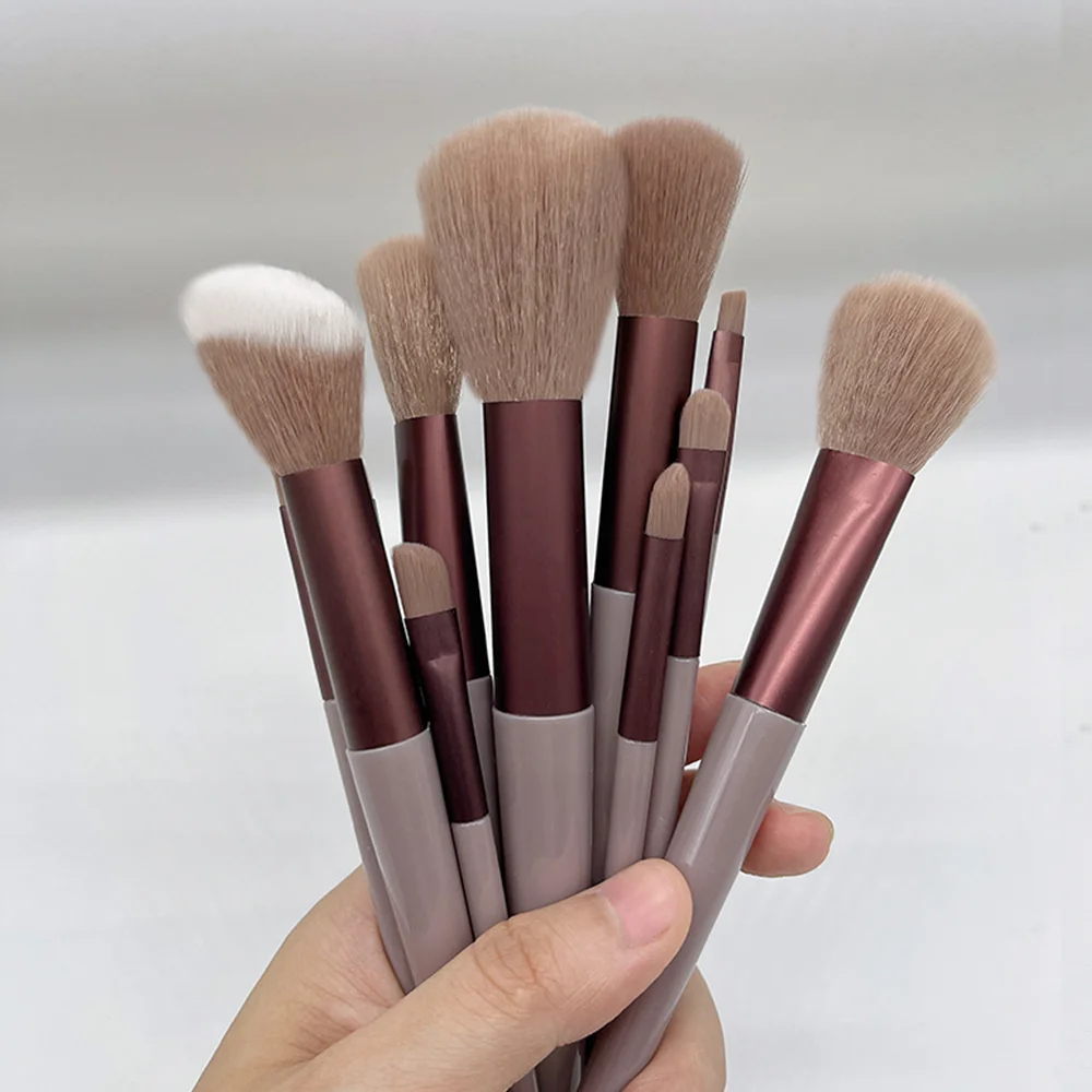 13-delige make-upborstels Set Oogschaduw Foundation Dames Cosmetische borstel Oogschaduw Blush Schoonheid Zachte make-up gereedschapstas