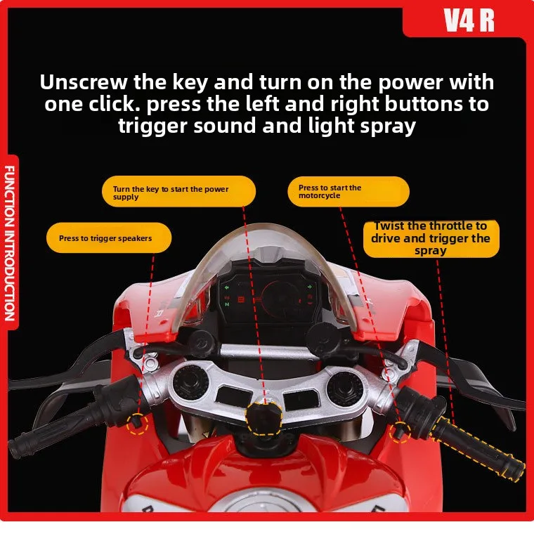 Моделирование сплава 1:6 Ducati V4S гоночный мотоцикл модель литой под давлением сплав мотоцикл коллекция игрушек миниатюрный Voiture домашний декор