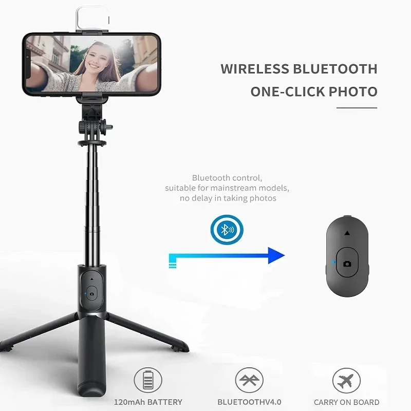 Xiaomi Selfie Stick 1045mm with Wireless Bluetooth LED Fill Light Extended Tripod with Remote Shutter for Android IOS Cellphone
