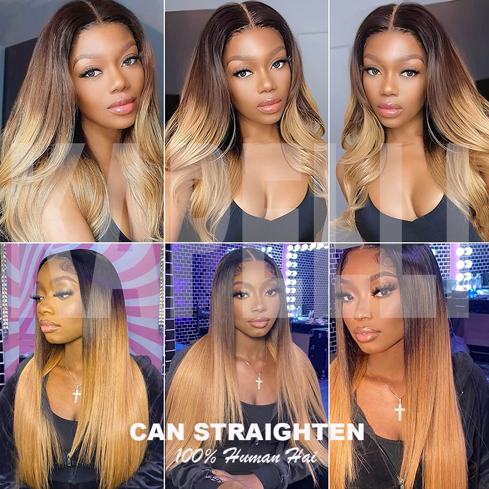 ボディウェーブバンドル人毛ブラジリアンヘア織りバンドルオンブルカラー 1B/427 バンドルバージンヘア生ヘアエクステンション 1/3/4 個