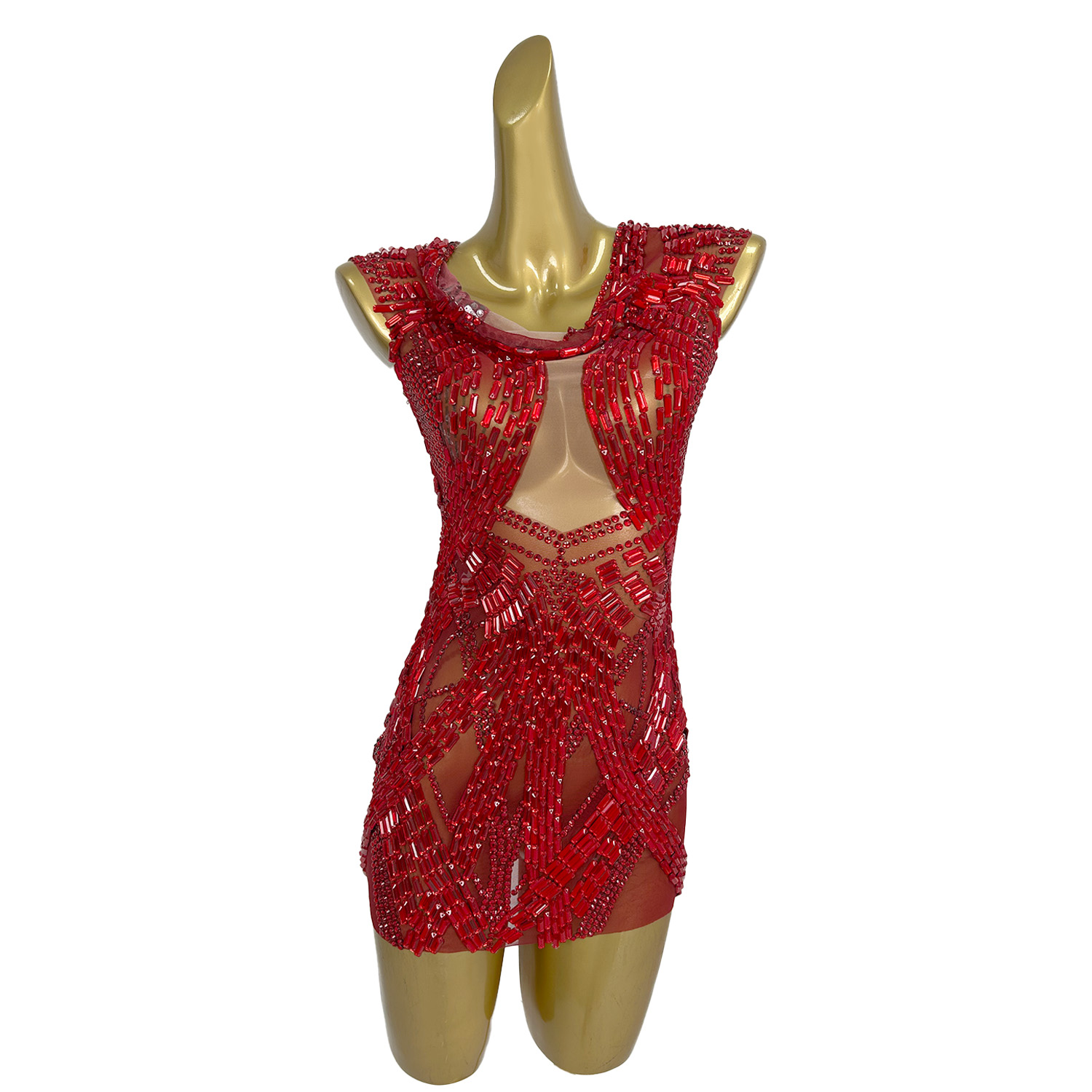 Sexy Off-Shoulder Red Diamond Bag Hip Dress Steel Pole Dance Performance Clothes Women Wedding Birthday Party Dresses Malu