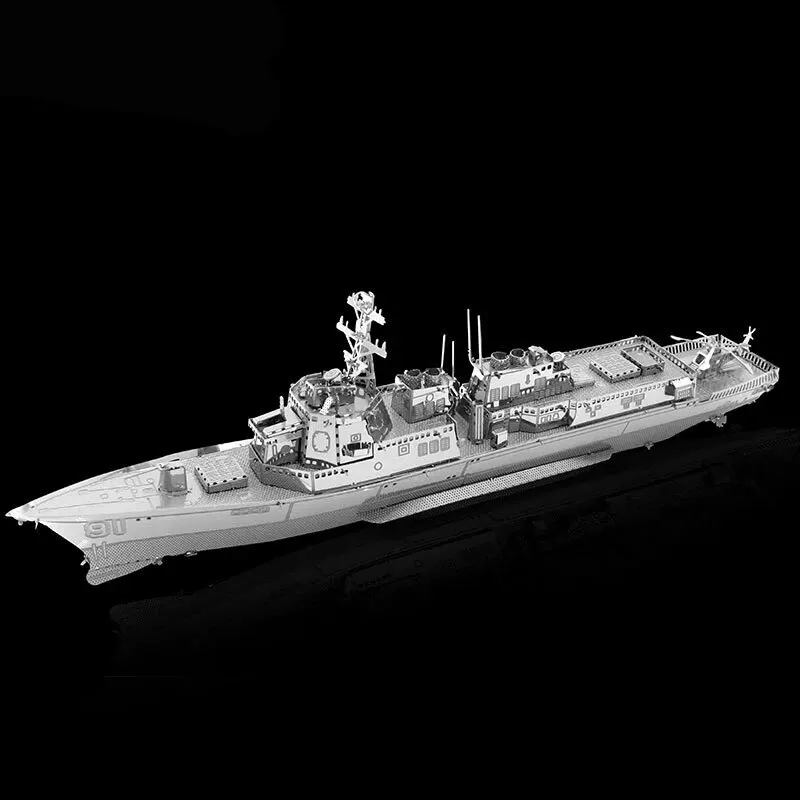 Arleigh Burke Class 3D โลหะปริศนาชุด DIY เลเซอร์ตัดปริศนาจิ๊กซอว์ของเล่นสําหรับเด็ก