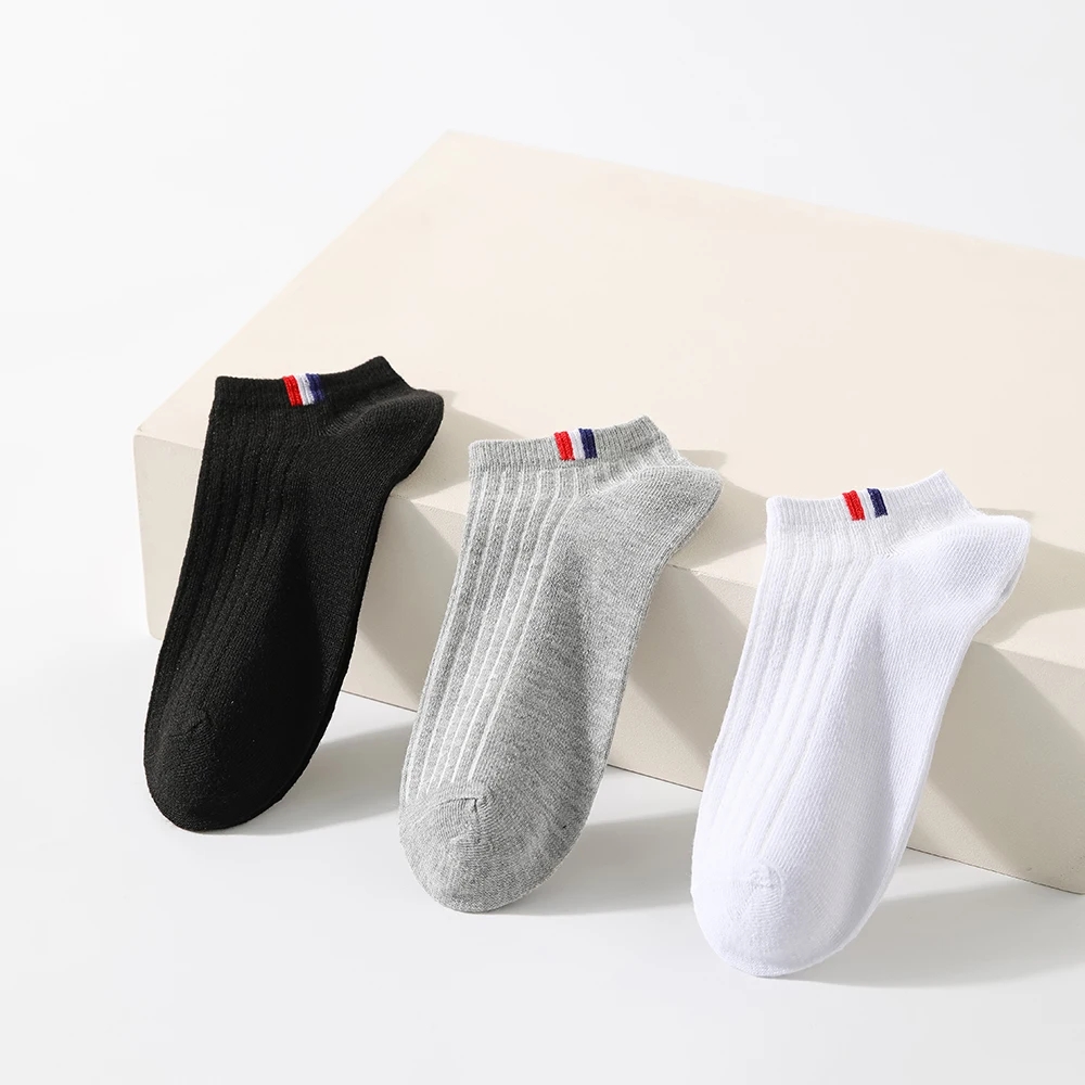 5 Paar dünne Sommer-Bootssocken, einfarbig, für Herren, Freizeitsocken, atmungsaktiv, schweißabsorbierend, unsichtbar, Business-Söckchen für Herren