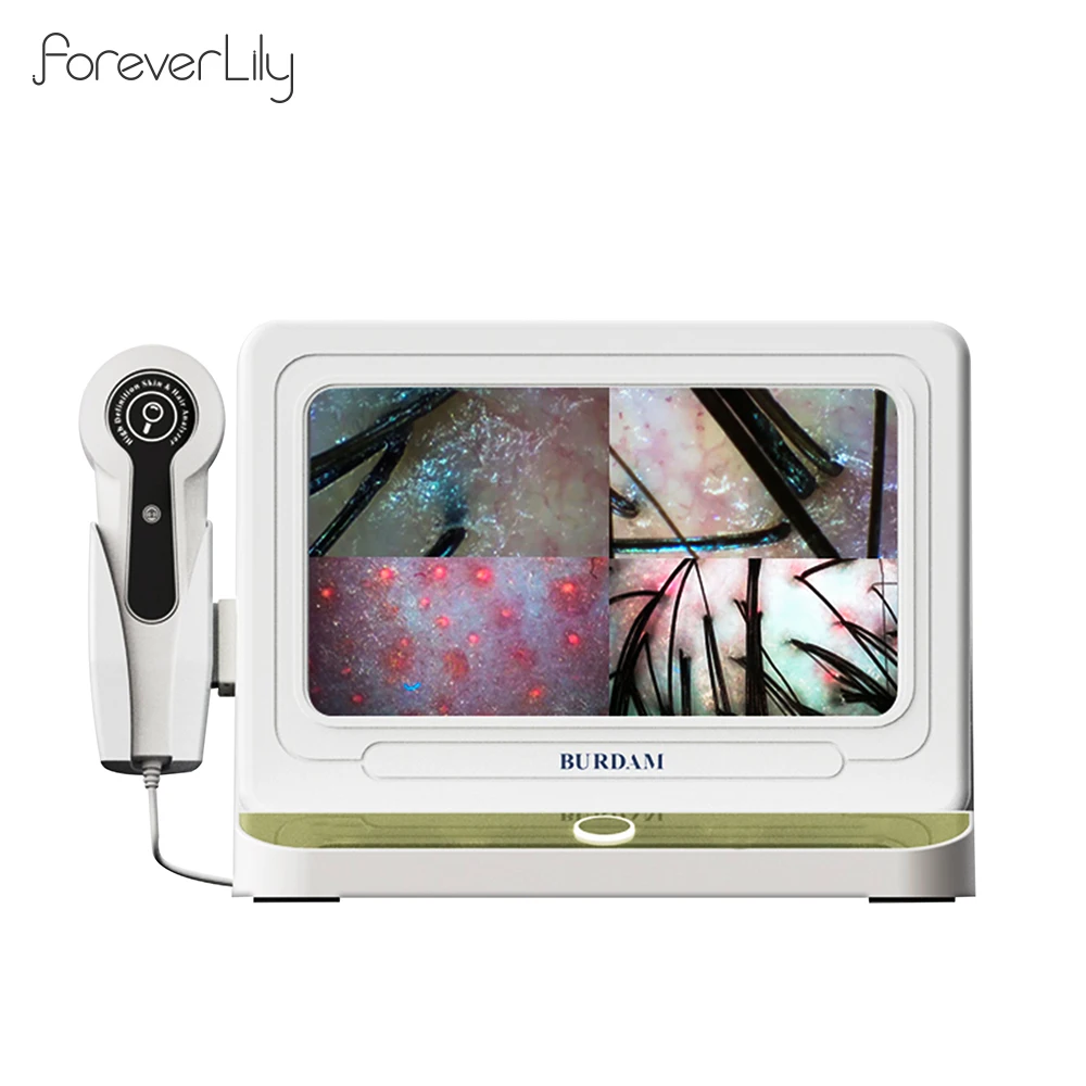 10 นิ้ว HD Professional เครื่องวิเคราะห์ผิว 50X/200X แว่นขยายผิวอุปกรณ์ทดสอบ Pore แว่นขยายรูขุมขนเครื่องตรวจจับหนังศีรษะ