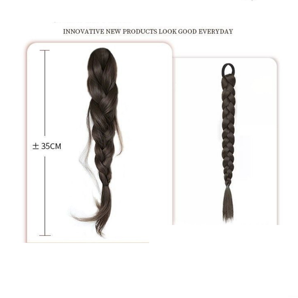 45 cm Drahtziehen Fischschwanz Geflecht Low-gebunden Synthetische Pferdeschwanz Perücke Frauen Faul Tempera Twisted Zöpfe Haar Verlängerung
