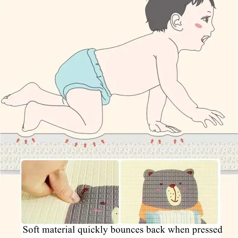 200X180cm Tasteless Non-slip Baby Play Mats Baby Puzzle Play Mat Portable Foldable Climbing Pad Foam Pad EPE Parlor Game Blanket
