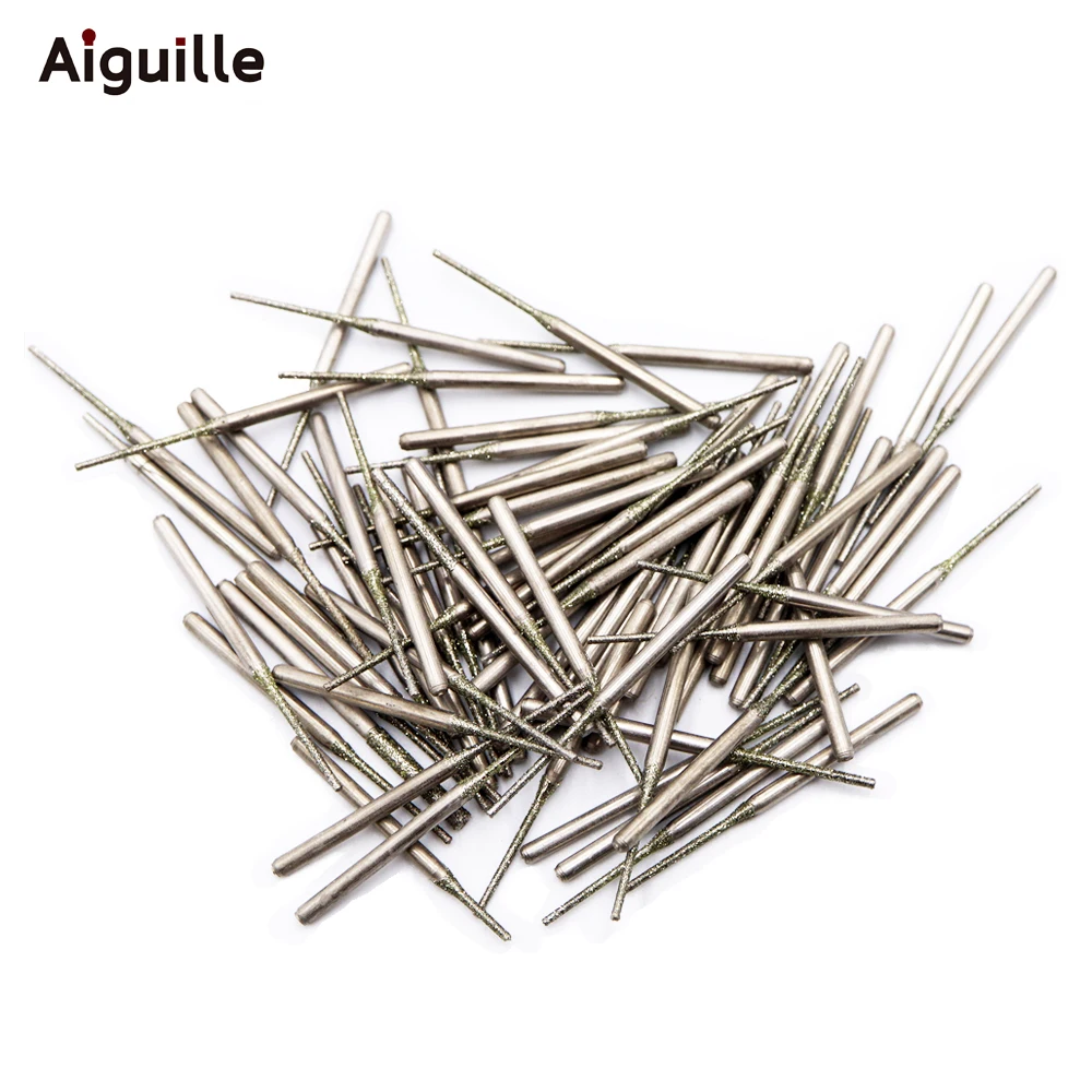 20 ชิ้น/เซ็ตเพชรจุดเจาะเพชร Bits Ultralong เจาะ Bits 0.8 มม.-2.5 มม.หยกหินบด Burr