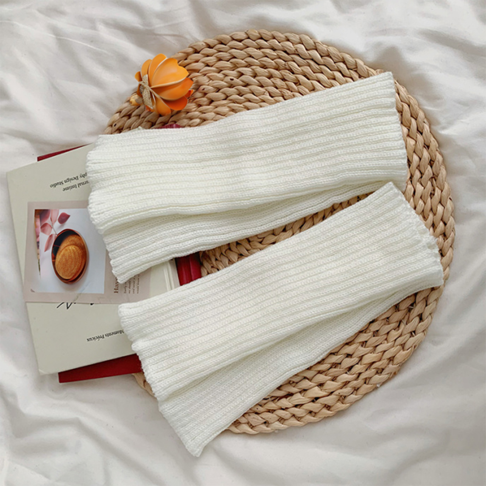 Lolita Beinlinge Frauen Lange Socken Gestrickte Warme Fuß Abdeckung Weiß Arm Wärmer Damen Herbst Winter Häkeln Socken Boot Manschetten