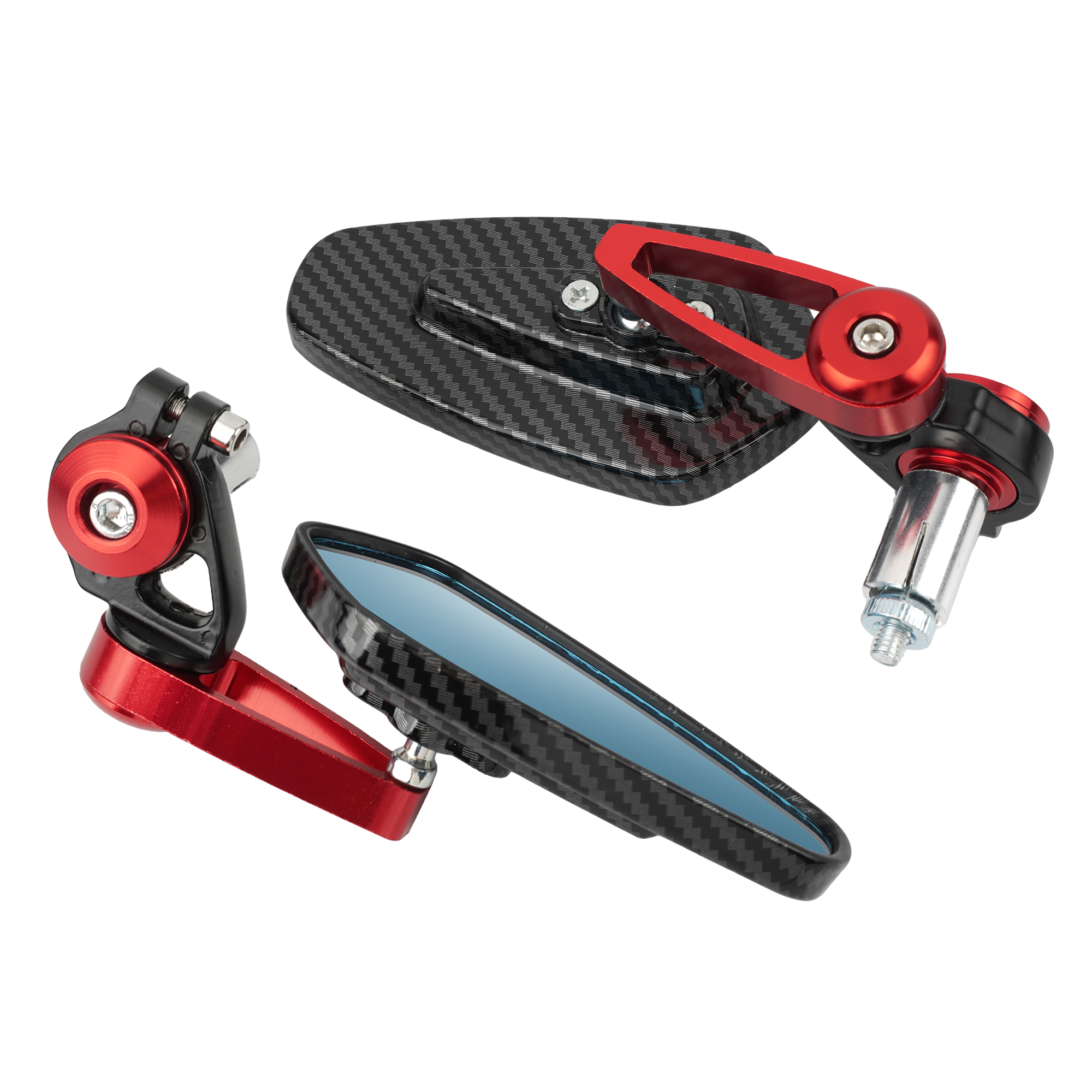 7/8 "22mm CNC Motorfiets Achteruitkijkspiegels Universele Helder Glas Scooter Bar End Stuur Spiegel Achteruitkijkspiegel Accessoires