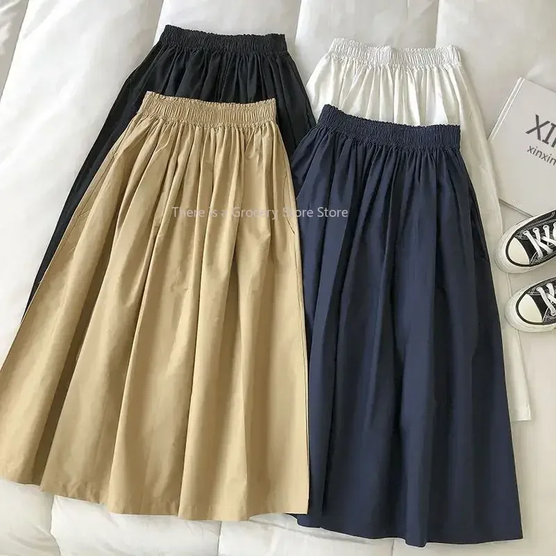Jupe midi plissée noire pour femme, style auditif, vêtements vintage, décontractés, à la mode, pour le travail, nouvelle collection été 2024