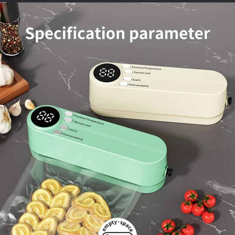 Mini bezprzewodowa, w pełni automatyczna zgrzewarka próżniowa do pakowania żywności, mała, przenośna, do użytku domowego, do pakowania w plastik.