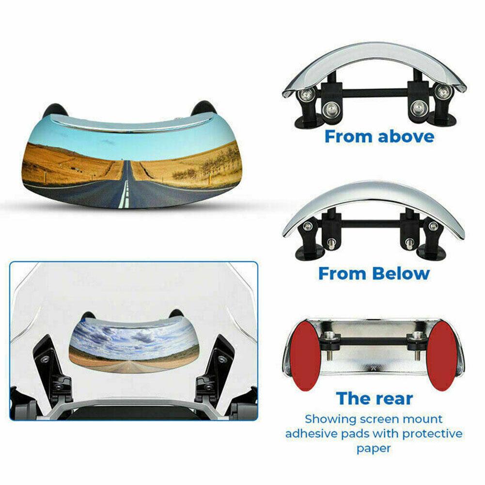 Parabrisas de motocicleta, espejo de punto ciego de 180 grados, espejos retrovisores gran angular, espejo retrovisor pequeño para BMW Yamaha Honda