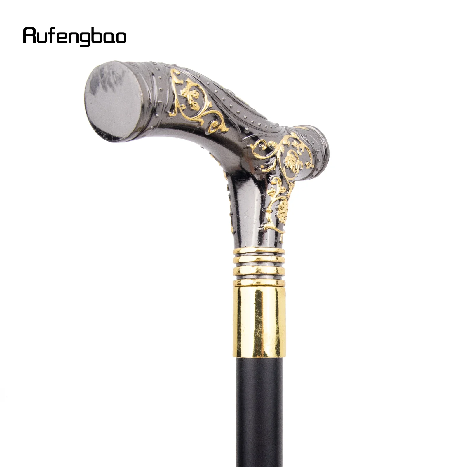Golden สีดําหรูหราดอกไม้ Handle แฟชั่นคอสเพลย์เดิน Stick สําหรับตกแต่งเดิน Cane Elegant KNOB Crosier KNOB 94 ซม
