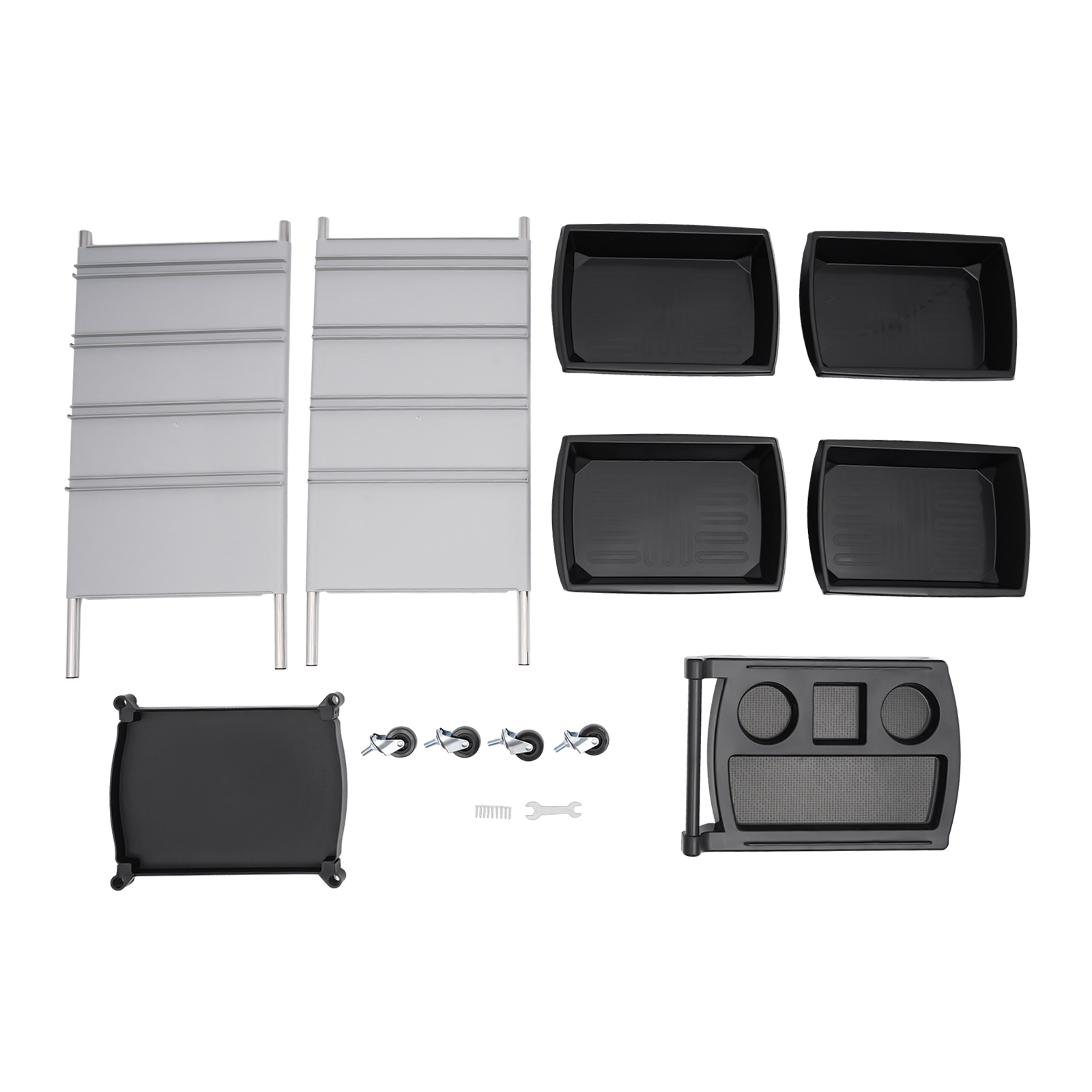 Salon Trolley, PP 6-Tier Drawer-Type Multi-Functional Salon Trolley, Hairdressing Shelf with Wheels  36 * 37 * 85cm