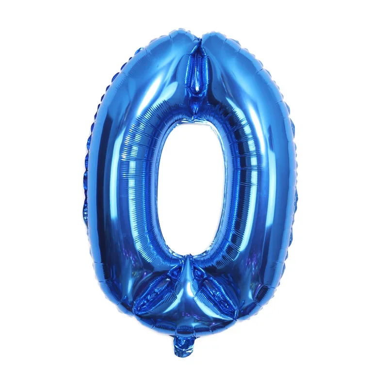 Globo de aluminio de 32 pulgadas, número 0 1, 2, 3, 4, 5, 6, 7, 8, 9, fiesta de cumpleaños para niños y niñas, globos azul profundo, suministro para fiestas, 1 ud.