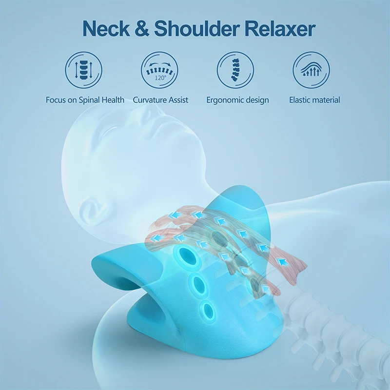 Dispositivo de tracción Cervical relajante para cuello y hombros, para alivio del dolor TMJ, alineación de la columna Cervical, almohada quiropráctica