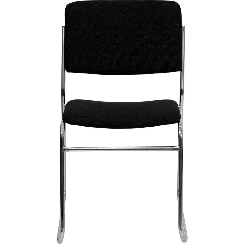High Density Fabric Stacking Chairs for Waiting Rooms and Offices, Lobby Chairs with Padded Seats, Set of 5, Black
