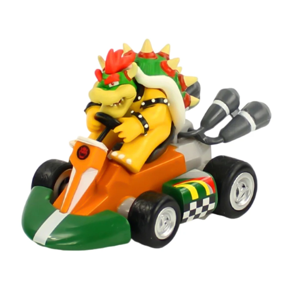 Super Mario ดึงกลับรถสีเขียว Yoshi Donkey Kong Bowser Luigi คางคกเจ้าหญิงพีช Action Figure ของเล่นอะนิเมะเกมตุ๊กตาเด็กของขวัญ