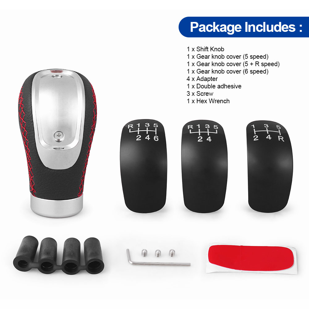 5/6 velocidade universal r couro do plutônio botão de mudança de engrenagem manual do carro vara cabeça shift substituição botão modificado cabeça shift