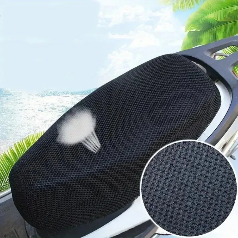 2025NIEUWMotorcycle Seat Cover - Dik ademend gaas voor scooters, motorfietsen, zonwering poly motorfiets zitkussens